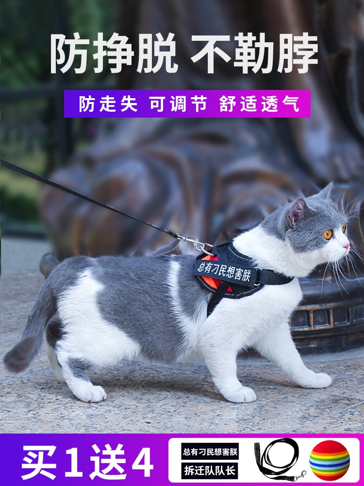 Kitty Cat Traction Rope Kitty special anti-escape Cat Rope Walking catwalk Cat Rope Vest Type holding baby bag Item Circle Bolt Rope Cat Chain