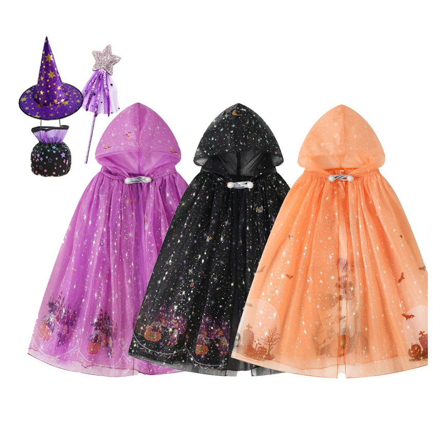 Witch Capes With Hat and Wand