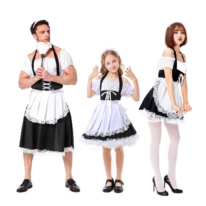Halloween Funny Cosplay Male Maid Dress Cross-Dressing as a Female Boss Male Butler Wedding Prank Birthday Gag Halloween Funny Cosplay Male Maid Dress Cross-Dressing as a Female Boss Male Butler Wedding Prank Birthday Gag