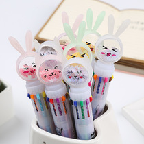Multicolor by moving ball pen Cartoon Bright Sheet Colorful Oily Pen Cute Student Deco press Adolescent Girl Press