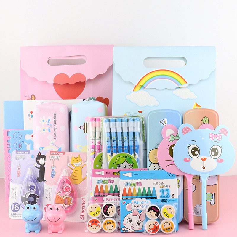 School kit learning supplies Elementary student stationery kit gift kit network red 61 children's gift kindergarten award