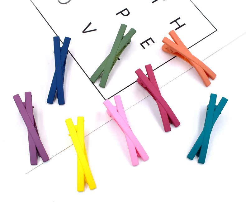 Trẻ em phụ kiện tóc đơn giản net tóc đỏ clip cô gái kẹo màu chéo sanding bên clip bangs gãy kẹp tóc kẹp tóc băng đô turban