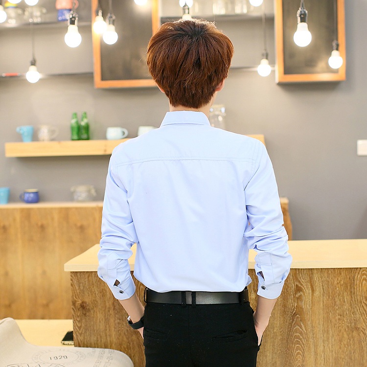 Mùa thu áo sơ mi trắng nam mỏng Phần Hàn Quốc áo sơ mi nam mùa thu áo sơ mi dài tay nam áo sơ mi trắng tay ngắn