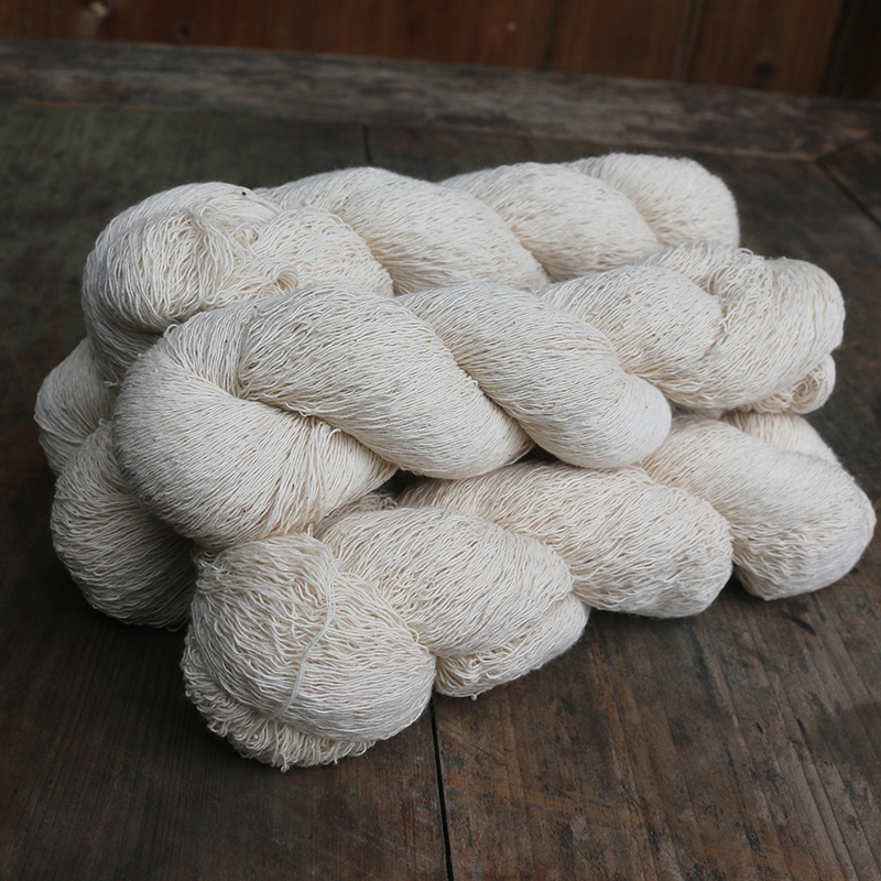 Leaning Mountain Man Half Hand Twisted Handloom Pure Cotton Yarn Thread Rice White Vegetal Grass Wood Dyeing With Thorn Embroidered Stitches