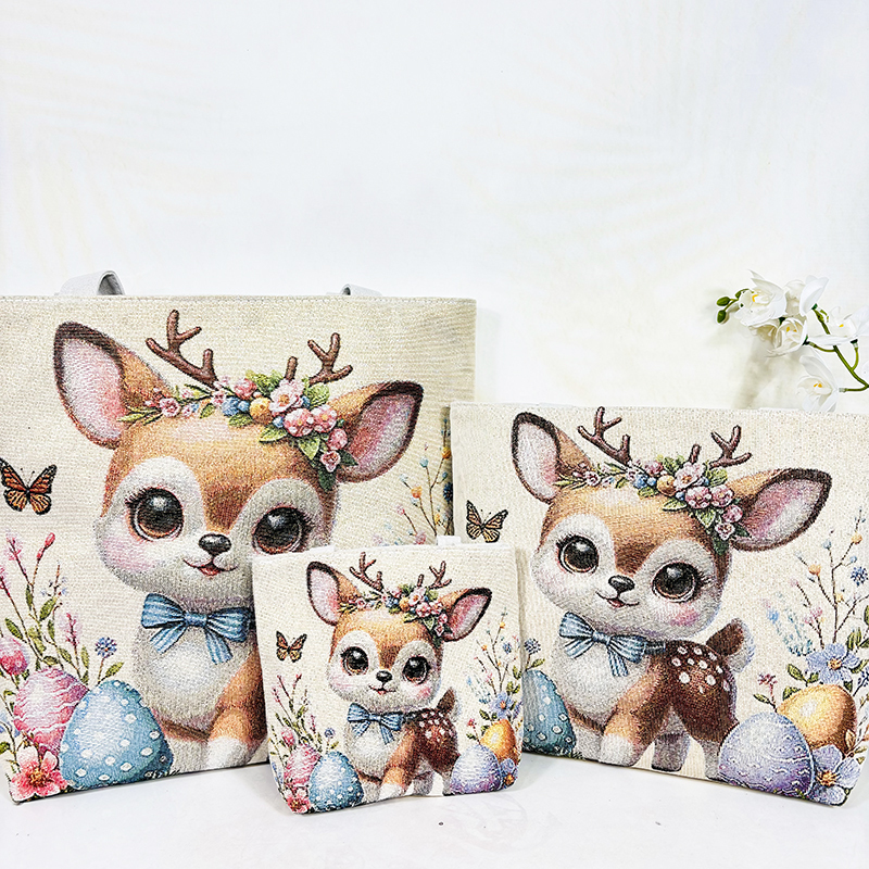 W1 New Canvas Bag Women's Handbag Shoulder Bag Tote Bag Gold Thread Jacquard Embroidery Fashionable Versatile Casual Bag