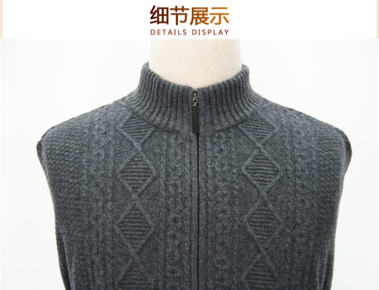 2018 mùa thu và mùa đông trung niên áo len cashmere của cha áo thun nam