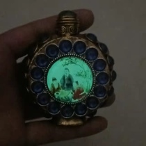 Antique Tibetan luminous snuff bottle retro old mans characteristic handicraft copper double-sided inner painting