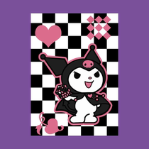 Millennium Earth cool ya forced y2k trampoline dark Kuromi Sanrio ins checkerboard decoration poster wall painting stickers