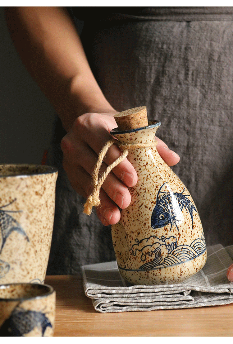 Rượu vang phong cách Nhật Bản rượu sake đặt rượu vang nóng nồi lẩu rượu vang hầm rượu vang trắng rượu gia đình giá để rượu vang