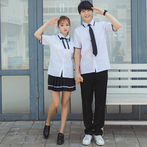 Class uniform School uniform suit Summer female college style Korean high school student pants Graduation British style jk sailor uniform uniform