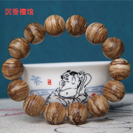 Zhengzone Horse Clay Waterlogging and Fragrant Hand Strings 16mm Old stock Baozhen Buddha pearl wood bracelet for men's hand chain Candida Yuanzhu-Taobao
