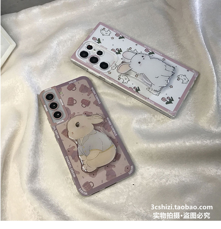 Girls Cute Cartoon Rabbit Silicone TPU S23, S23 Plus, S23 Ultra, S22, S22 Plus, S22 Ultra, S21, S21 Plus, S21 Ultra, Note 20