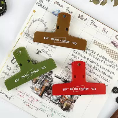 Otaku color retro plastic clip hand account bill clip storage neat and clean hand account clip