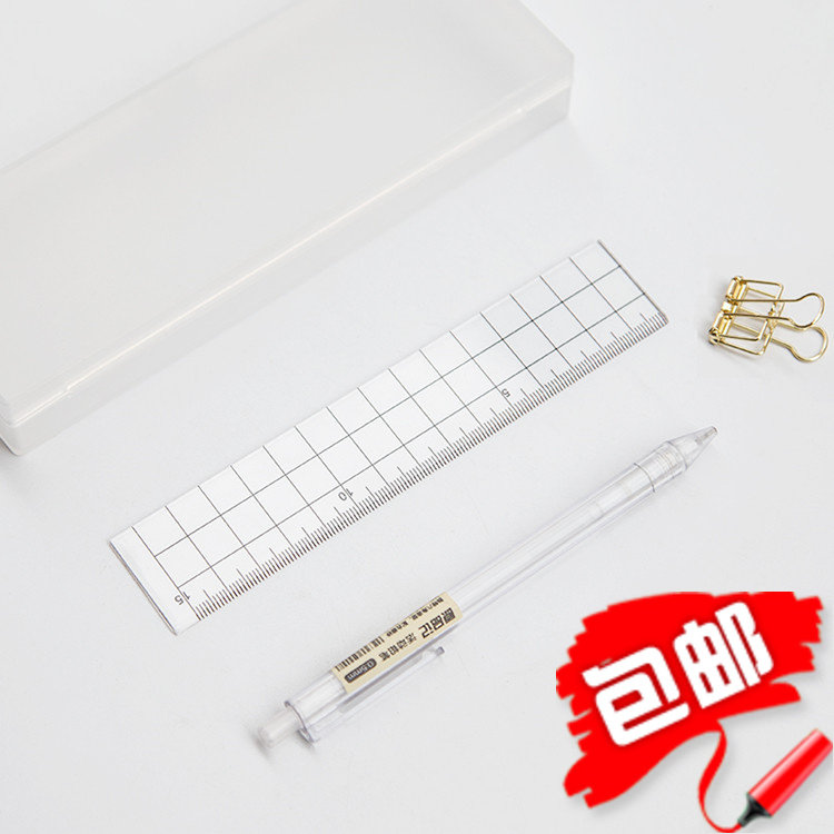 Otaku-Inprint wind grid graduated scale 15CM transparent anti-slip abrasion resistant acrylic ruler