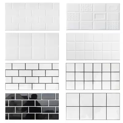 Nordic kitchen wall tile cosmetic room wall tile white matte lattice tile I-word bread brick 300x600
