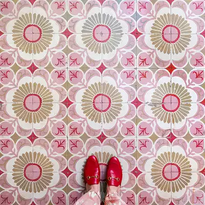 Net red pink tile 300x300 chain store wall tile kitchen dressing room tile pink homestay flower pieces