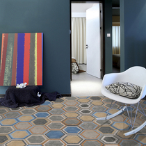 American retro hexagonal brick Color rock cement brick Chain store wall and floor tiles Hexagonal tiles Kitchen and bathroom balcony hexagonal tiles
