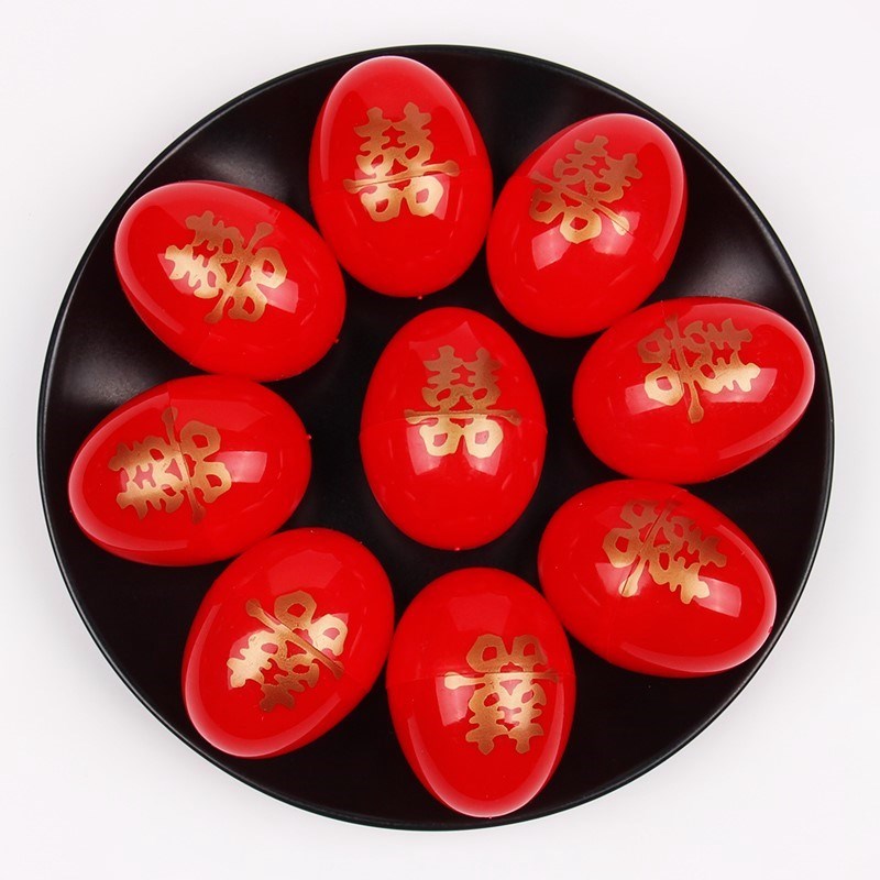 Wedding Joy Eggshell Large Red Eggshell Baby Full Moon Gift Packing Shell Wedding Supplies Plastic Red Egg Shell