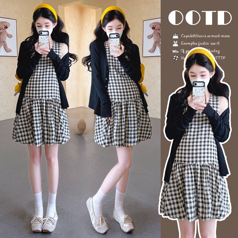 [Ms Maternity] Maternity Wear 2026 New Spring and Autumn Stylish and Fashionable Set Dress Dress