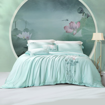 Fuana 60s Days Silk Four Vitriolic Ice Silk Quilt Cover Sheet Three Sets of Fury Ice Heart