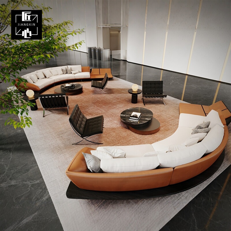 Hotel Lobby Reception Lounge Area Beauty Salon Hall Office Clubhouse Curved Sofa Sales Office Negotiation Sofa Hotel Lobby Reception Lounge Area Beauty Salon Hall Office Clubhouse Curved Sofa Sales Office Negotiation Sofa