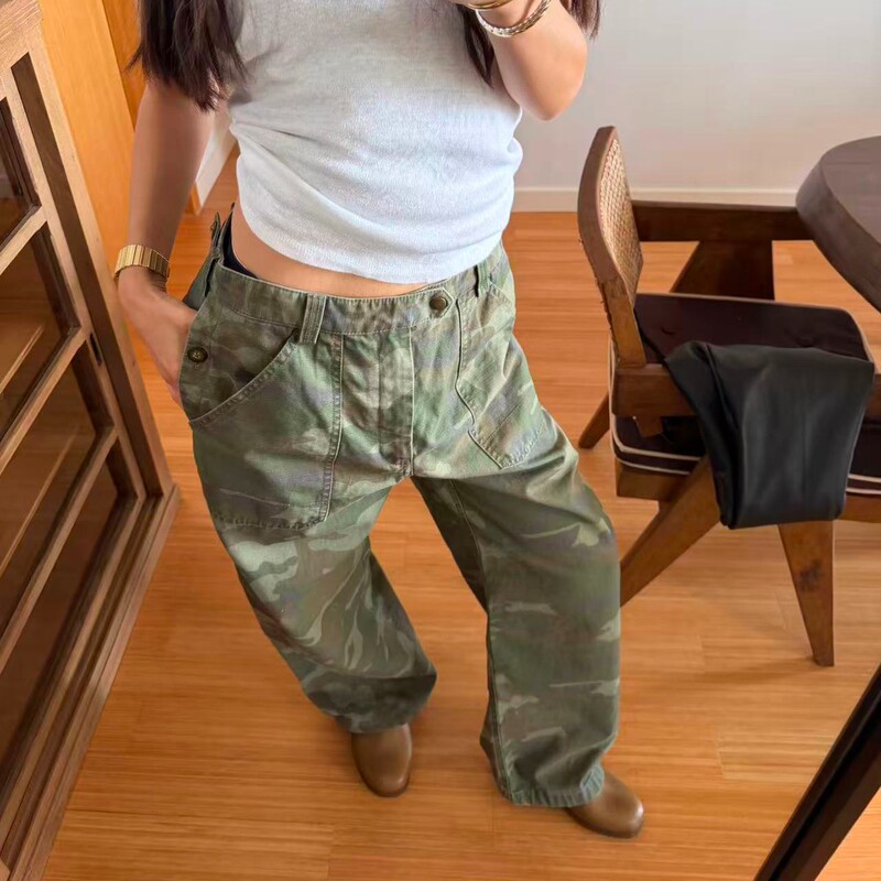 Romi Studio Heavy Cotton Plaid Washed Cotton Vintage Camouflage Work Pants Rwcaxy7734 Romi Studio Heavy Cotton Plaid Washed Cotton Vintage Camouflage Work Pants Rwcaxy7734