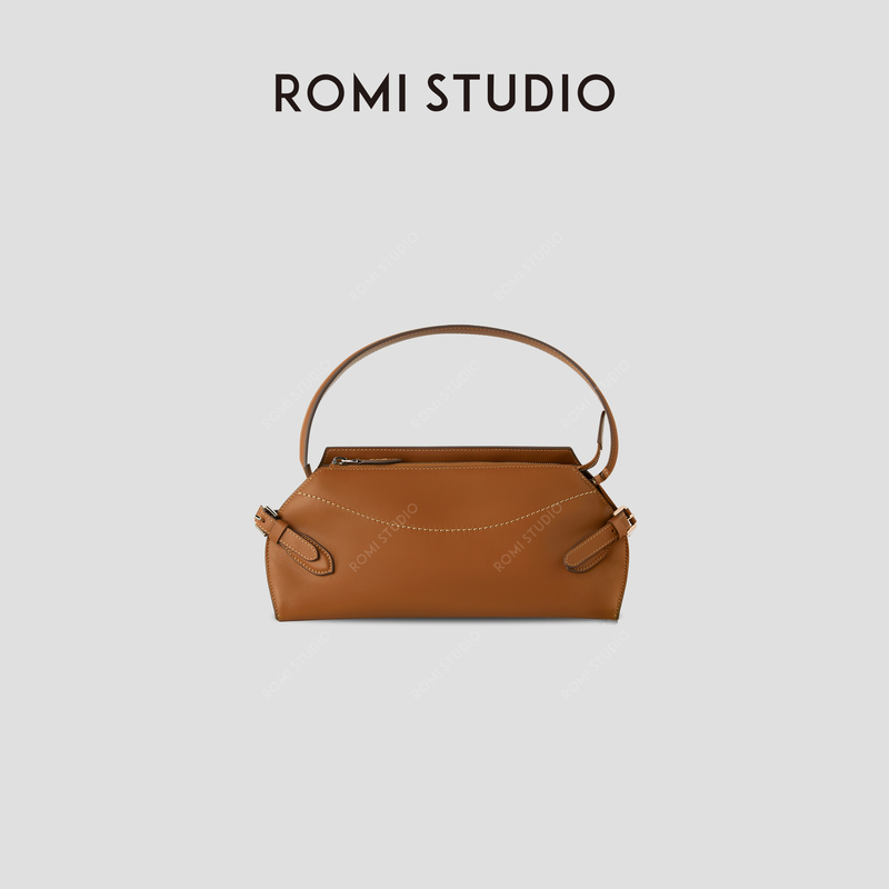 Romi Studio 100% First-Layer Cow Leather Retro High-End Shoulder Handbag Rwcrp33635