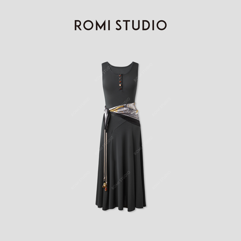 Romi Studio Lyocell Blend Light, Soft and Highly Elastic Sleeveless Dress Rwcrl84300 Romi Studio Lyocell Blend Light, Soft and Highly Elastic Sleeveless Dress Rwcrl84300