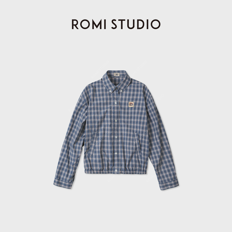 Romi Studio 100% Long-Staple Cotton Yarn-Dyed Vintage Washed Plaid Shirt Rwdasy4290