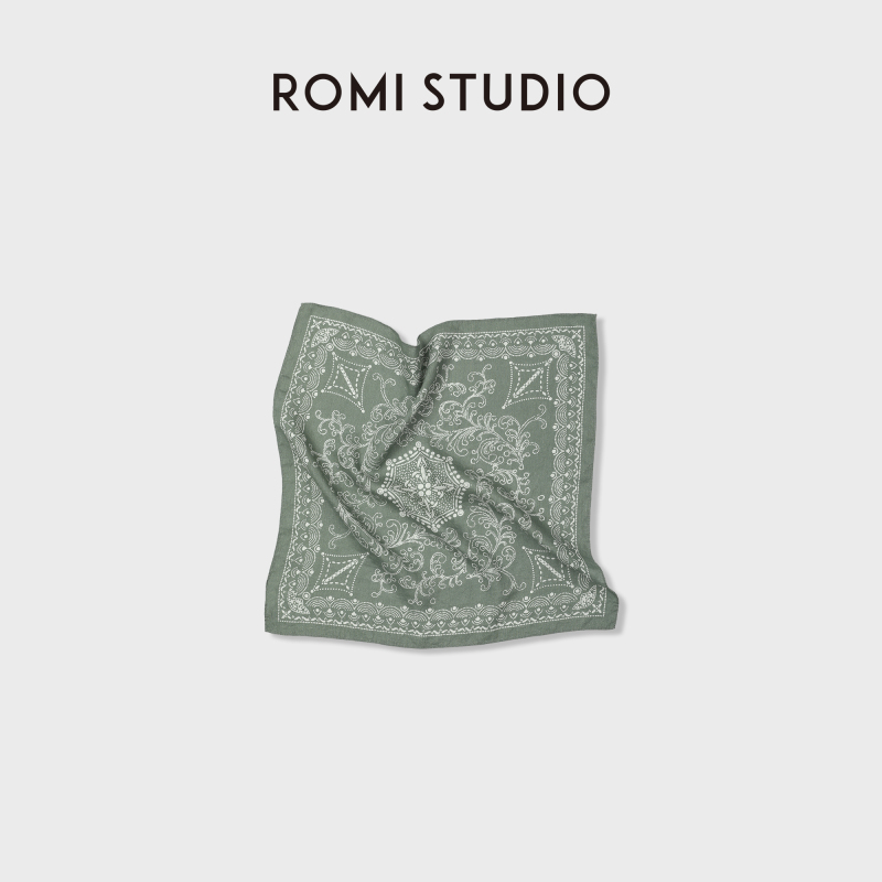 Romi Studio French Retro 100 Linen Washed Contrasting Color Retro Printed Square Scarf Rwcapr5018 Romi Studio French Retro 100 Linen Washed Contrasting Color Retro Printed Square Scarf Rwcapr5018