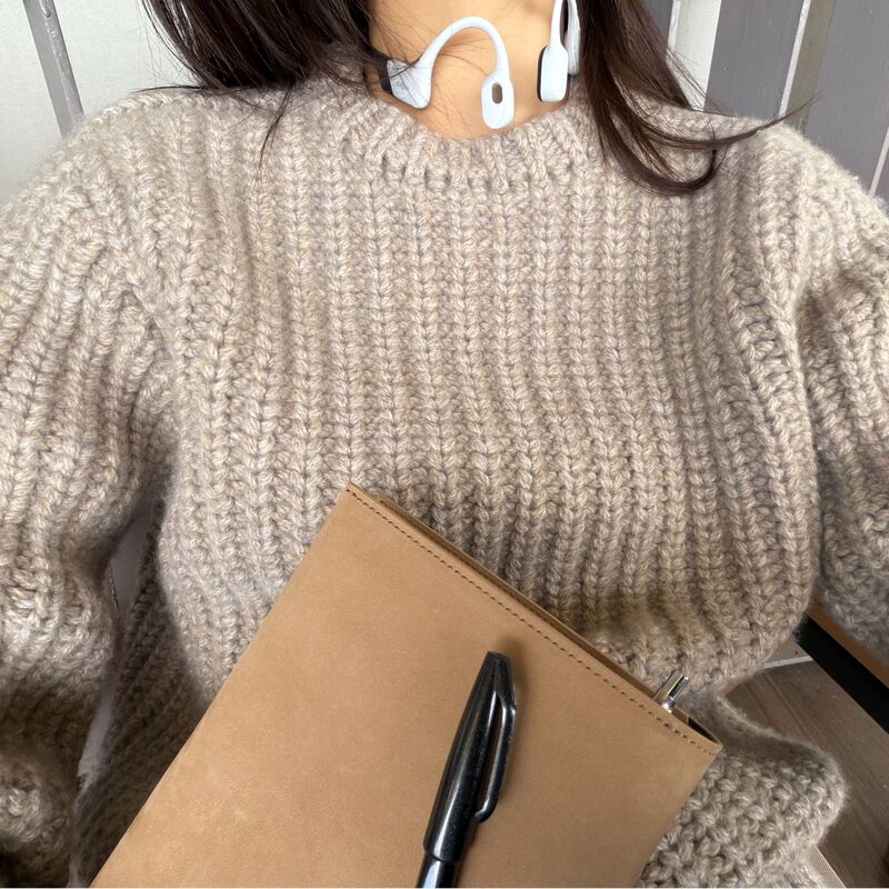 Romi Studio Wool Old Money Texture Jacquard Thick Knit Pullover Sweater Rwcwsg6951