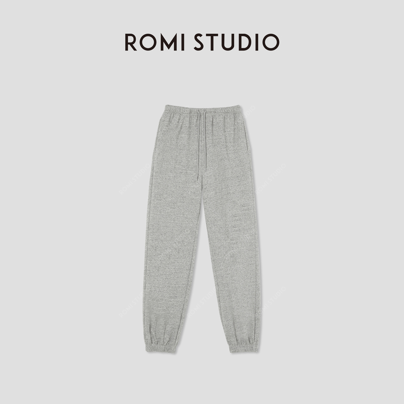 Romi Studio Casual Sports Pure Color Elastic Waist Straight Loose Leg Casual Pants Rw24Wxy1456 Romi Studio Casual Sports Pure Color Elastic Waist Straight Loose Leg Casual Pants Rw24Wxy1456