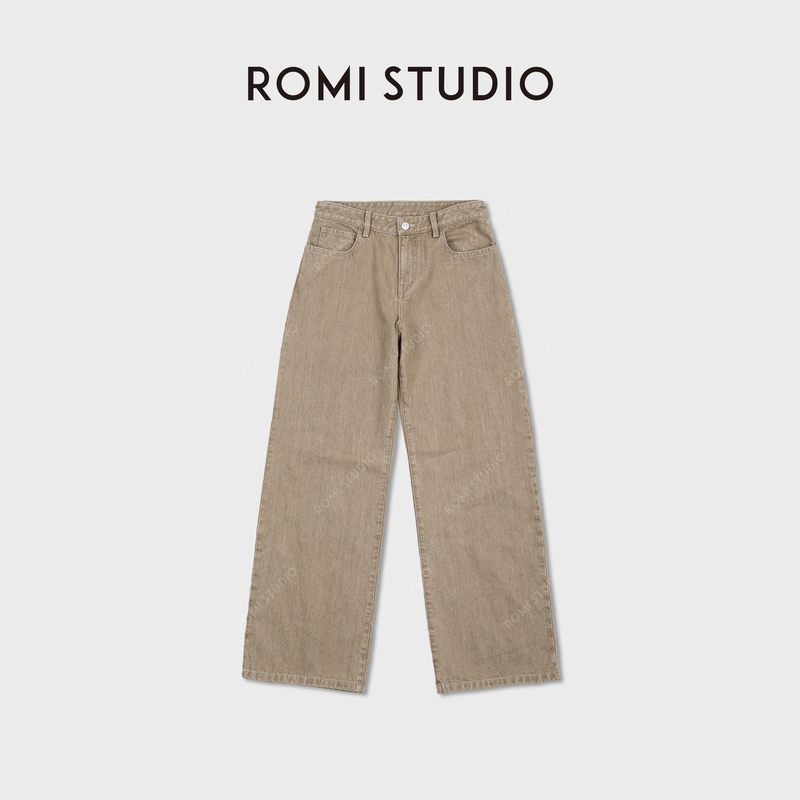 Romi Studio Turkish Denim All-Cotton Four-Season Straight-Leg Slightly Wide Loose Jeans Rwdsx82132 Romi Studio Turkish Denim All-Cotton Four-Season Straight-Leg Slightly Wide Loose Jeans Rwdsx82132