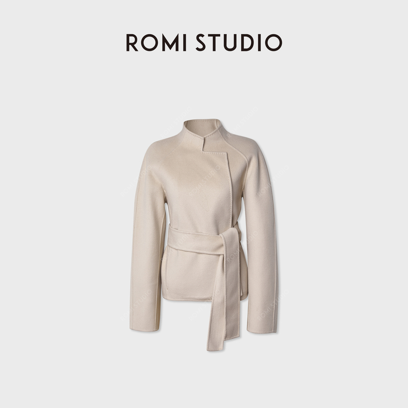 Romi Studio King's Gift Merino Sheep Wool Short Double-Sided Wool Coat Rwcwwg5652