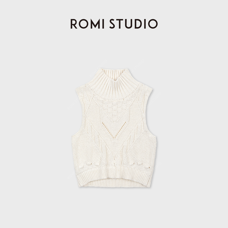 Romi Studio Island Vacation Ramie Blend Knitted High-Neck Twisted Sleeveless Vest Rwcsst7604 Romi Studio Island Vacation Ramie Blend Knitted High-Neck Twisted Sleeveless Vest Rwcsst7604