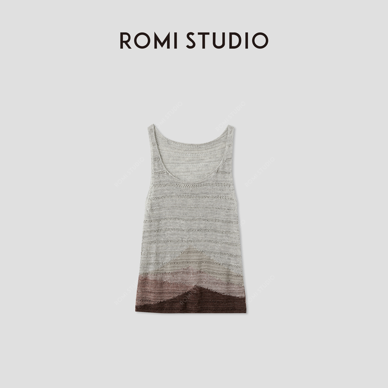 Romi Studio Relaxed Linen U-Neck Sleeveless Design Patchwork Vest Rwcrsj3973 Romi Studio Relaxed Linen U-Neck Sleeveless Design Patchwork Vest Rwcrsj3973