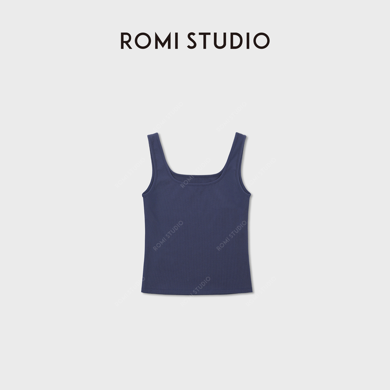Romi Studio Comfortable Experience Cotton + Spandex Lightweight Cotton-Feel Wide Shoulder Strap Tank Top Rwdsse1892 Romi Studio Comfortable Experience Cotton + Spandex Lightweight Cotton-Feel Wide Shoulder Strap Tank Top Rwdsse1892