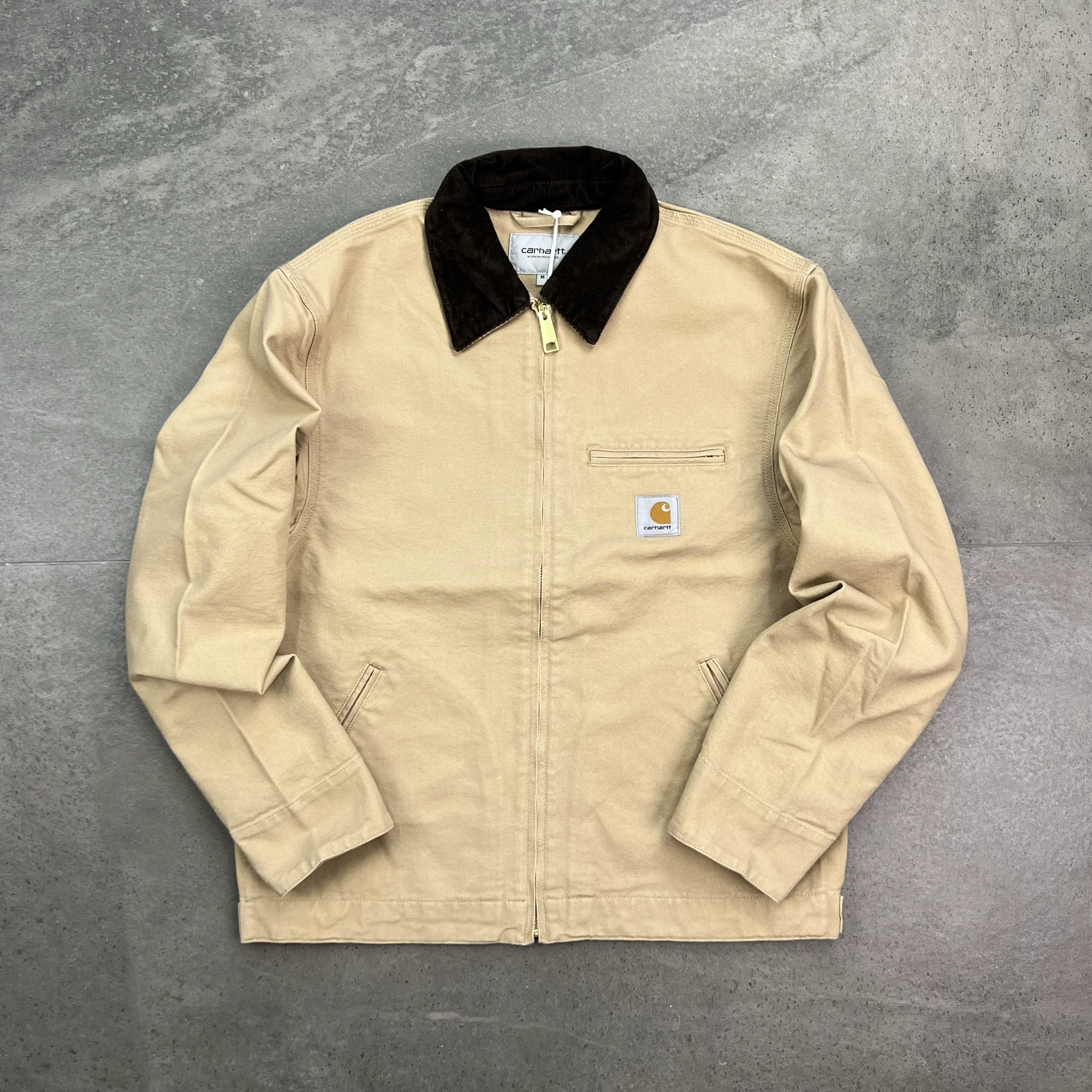 Джекет Carhartt Detroit с эффектом состаренной ткани, синяя камуфляжно-песочная стирка, стильная куртка на все сезоны для мужчин и женщин
