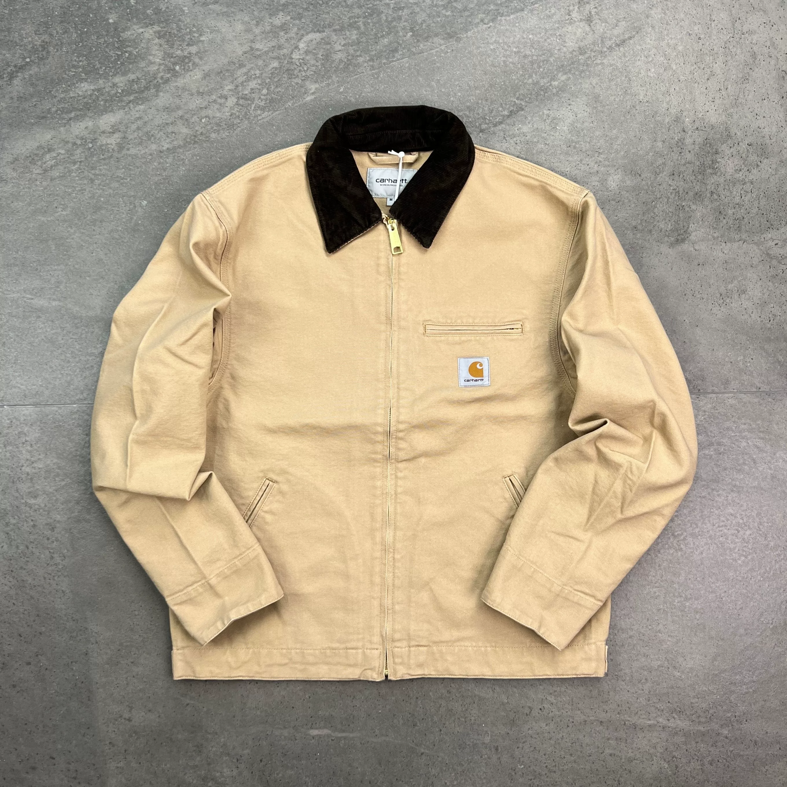 Джекет Carhartt Detroit с эффектом состаренной ткани, синяя камуфляжно-песочная стирка, стильная куртка на все сезоны для мужчин и женщин