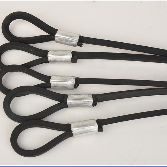 Truck steel wire rope rubber wire rope with rubber coated rubber size wagon universal brake rope trailer press buckle closure car soft