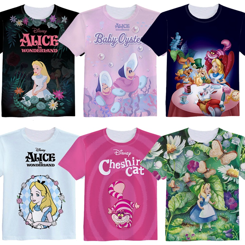 Alice in Wonderland Alice Miaomiao Cat T-Shirt Casual Cute Summer Short-Sleeved Shirt
