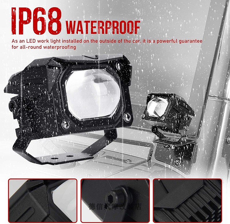 u9PLUS small steel cannon spotlight yellow and white two-color light lens far and near integrated motorcycle car large truck burst flash spotlight