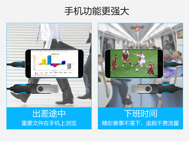 Bộ chuyển đổi Android OTG Điện thoại Android có chuột và bàn phím máy tính bảng không dây cắm Cổng USB cắm video U đĩa phát video - Trình phát TV thông minh máy chiếu 4k