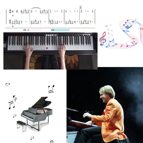 既有五线谱教学也有简谱教学，示范弹奏