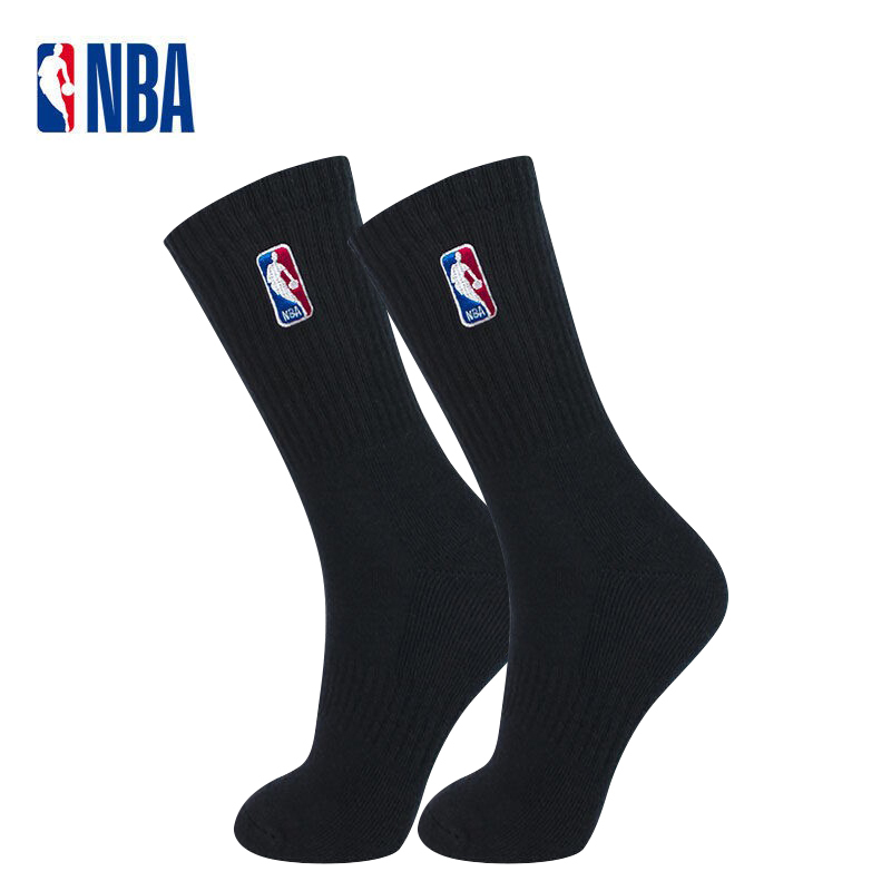 Nba High-Top Basketball Sports Socks for Men, Autumn and Winter, Thick Terry Long Cotton Socks, 2 Pairs, Towel Bottom American-Style Socks