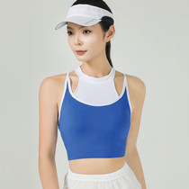Fixed Chest Cushion Sports Underwear One Piece Yoga Bra Fake Two Fitness Bra Big Code Outwear Running Vest