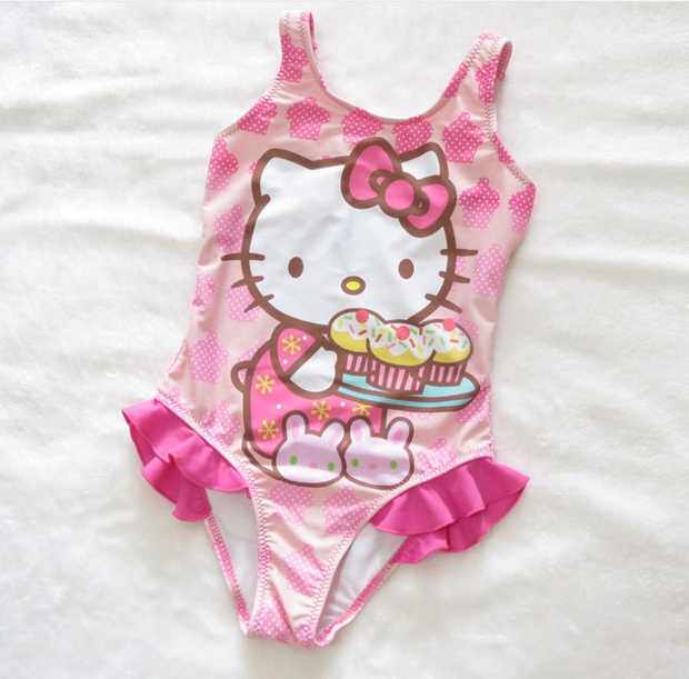Children's swimsuit Kitty cat KT cat baby one-piece swimsuit kids sunscreen cute bikini girls swimsuit