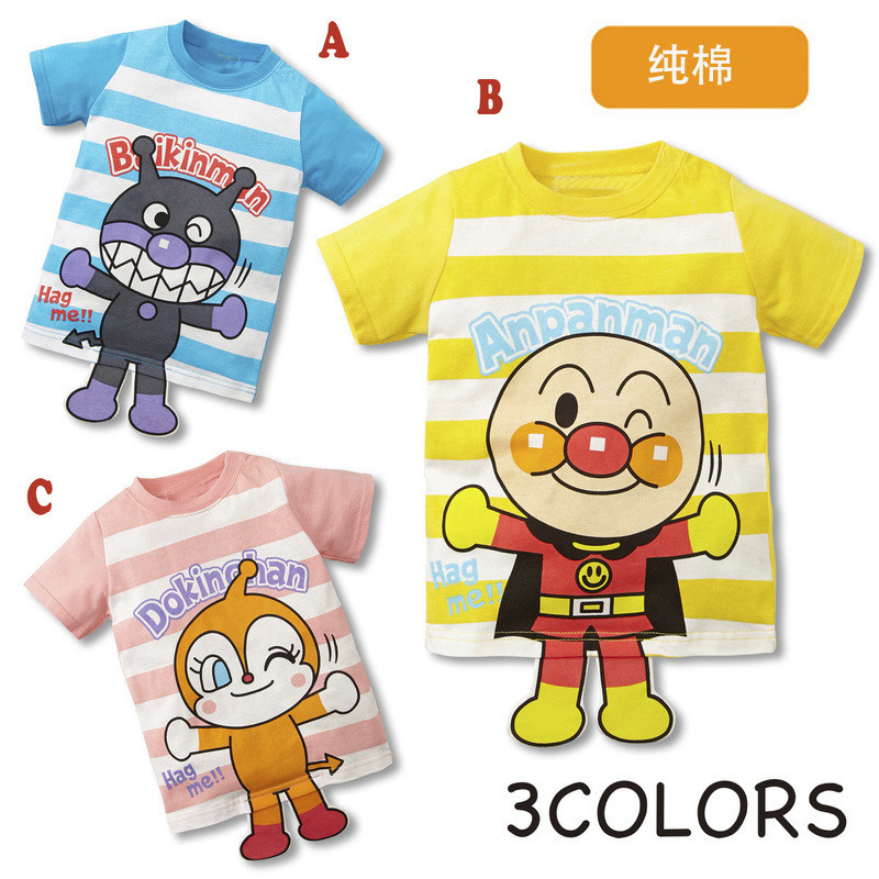 Children's cartoon Anpanman children's clothing series three-dimensional shape cotton short-sleeved T-shirt top