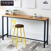 Simple modern bar table Wrought iron wall high-legged table and chair combination Household living room entrance table Partition long table