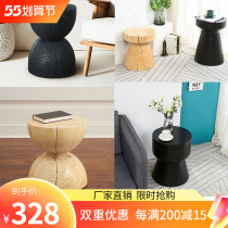 Nordic folk juku wooden stools wooden mound on home side Several tree stumps hotel swing pieces Tea Table Creative Round Bench Wooden Piers